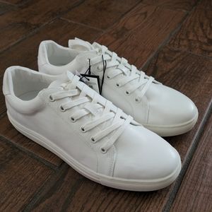 Banana Republic White Minimalist Leather Sneakers Men's Sz 9.5